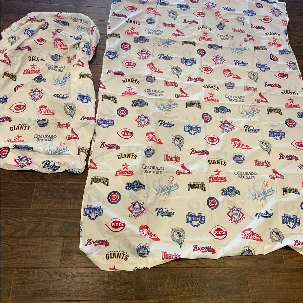 Pottery Barn Teen Sports Team Bedding Sheets - Red, Blue, Brown